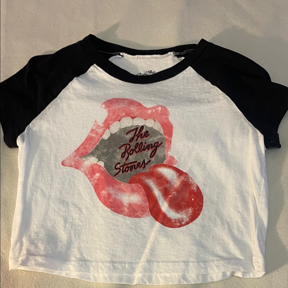 The Rolling StonesTee - Black and White with Red Graphic